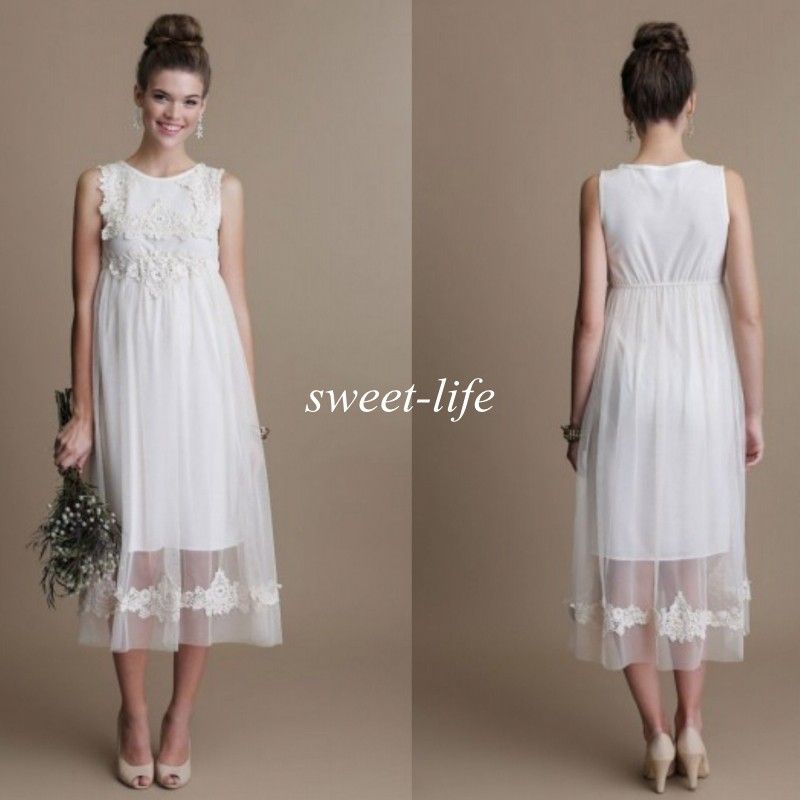 empire waist tea length dress
