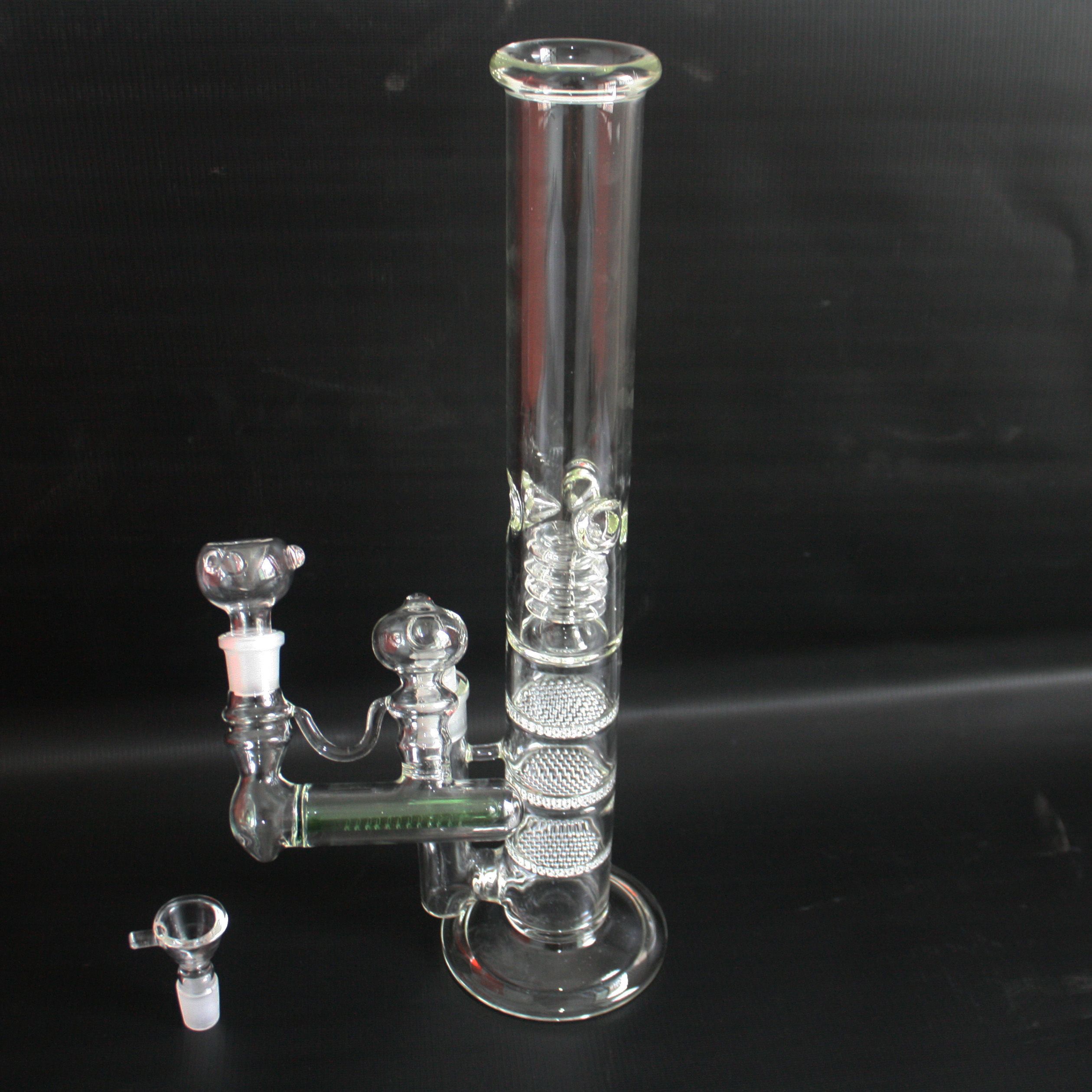 2019 Glass Water Pipe Bongs Triple Layer And Birdcage Perc 15