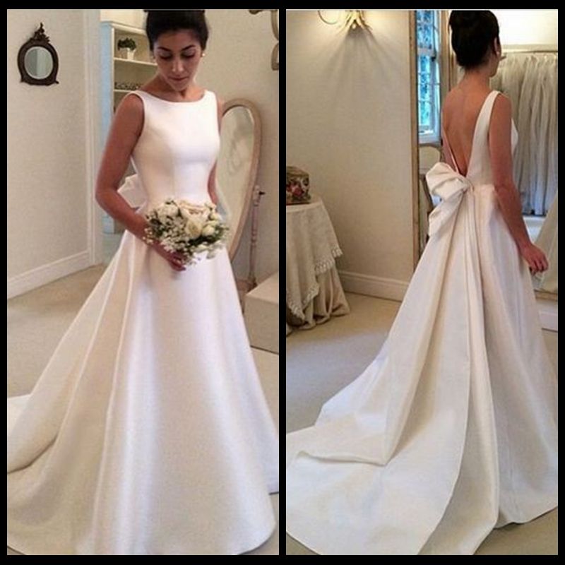 ivory satin bridesmaid dress