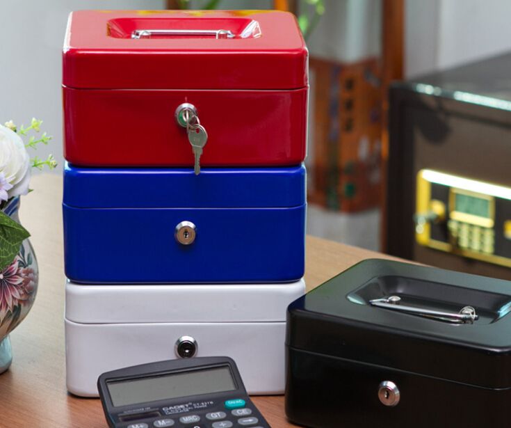 2019 Metal Cash Box Storage Box Safety Secret Money Case Lock Up