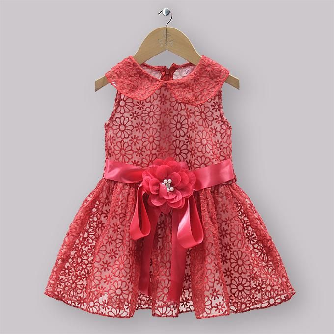 2017 Summer Fashion Girls Party Dress Retro Floral Print Red Dresses ...