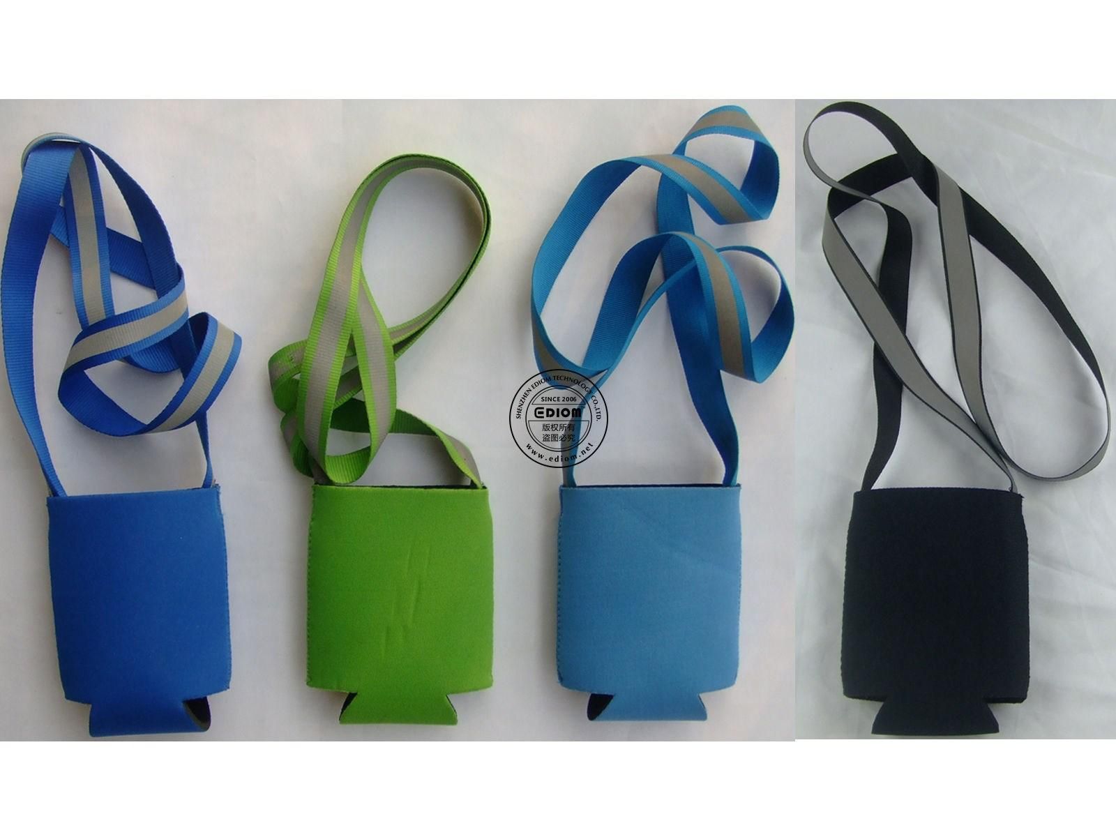 beer Can Koozies Beer Stubby Holder cozy Neoprene Reflective Lanyard