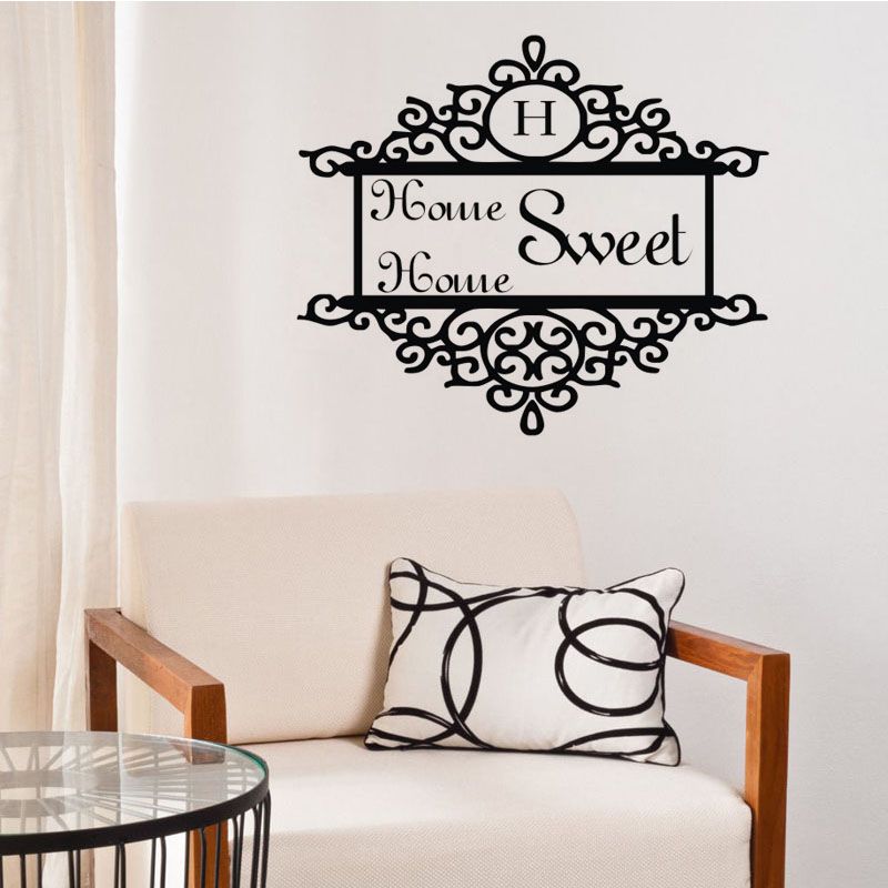 home sweet home wall decals vinyl door decorative sticker floral