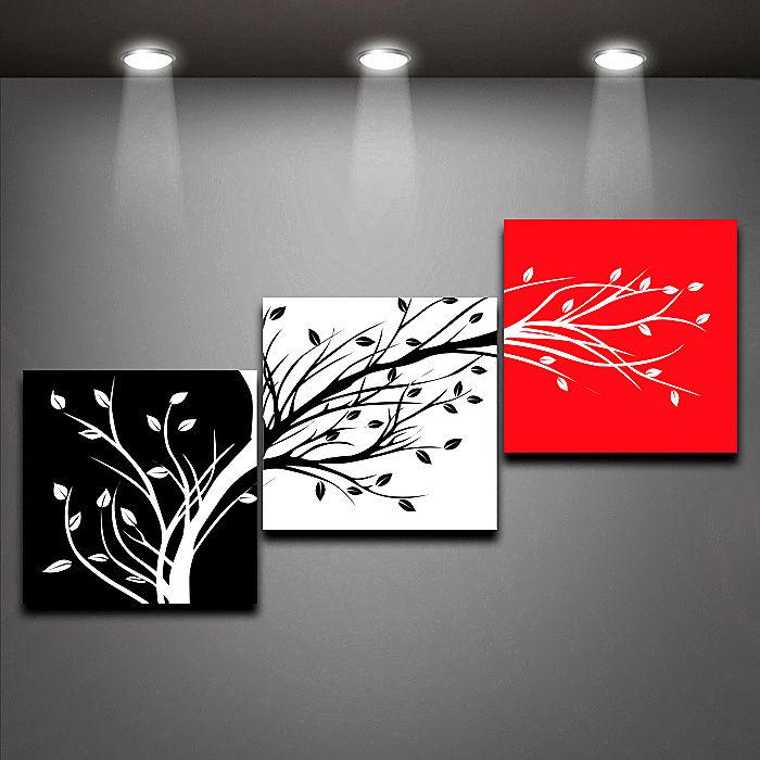 2021 Three ColorTrees Elegant Floral Oblique 3 Panels Picture Modern