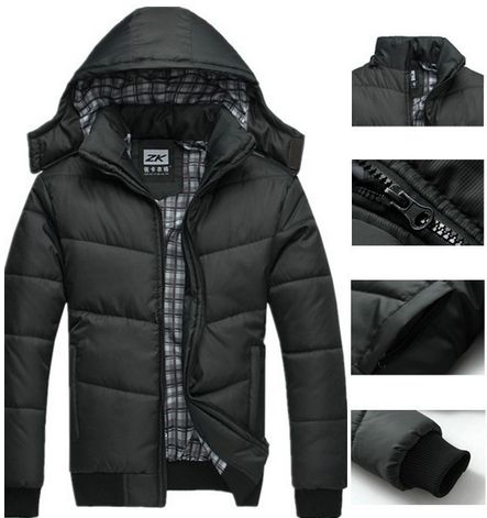 2018 Winter Coat Men Quilted Black Puffer Jacket Warm Fashion Male ...