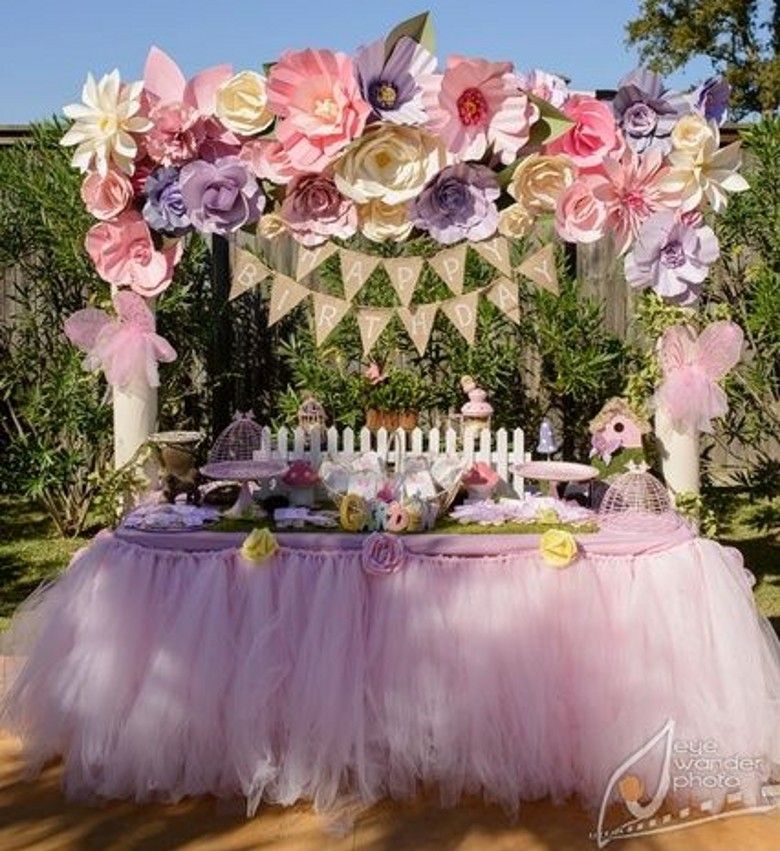 200 80cm pink tulle table skirts flowers