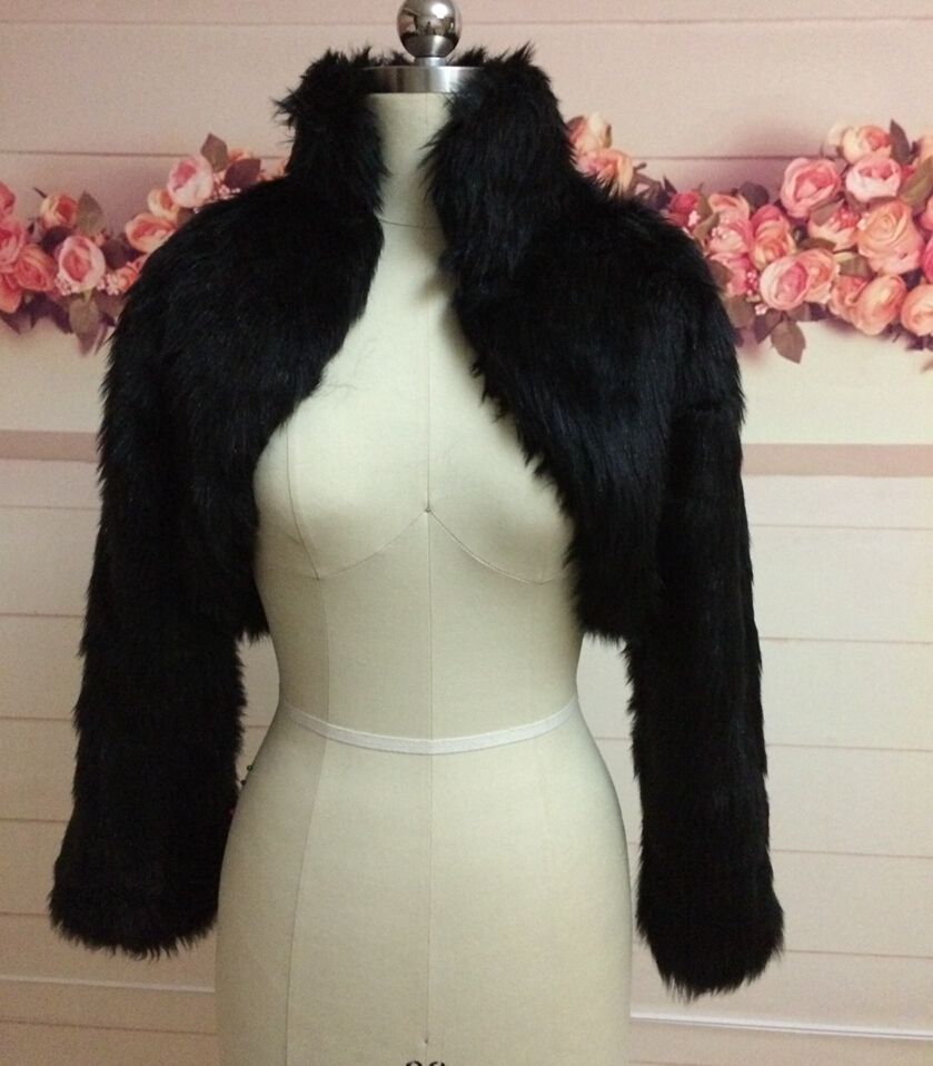 black fake fur shawl