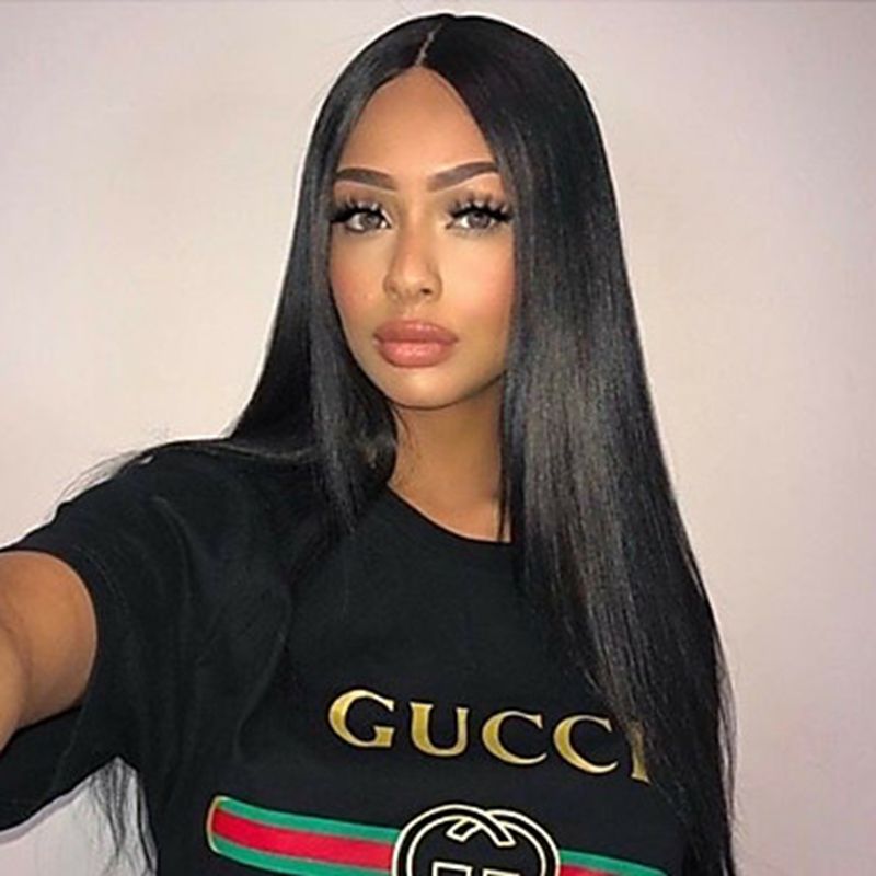 Charming Natural Soft 1b Black Long Silky Straight Synthetic Hair