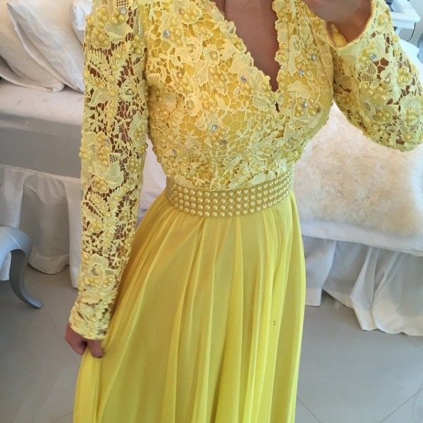Wunderschöne Roben Soiree lange formale Abendkleider V-Ausschnitt Illusion Ärmel Lace Top Sheer zurück Custom Made hochwertige Kleider