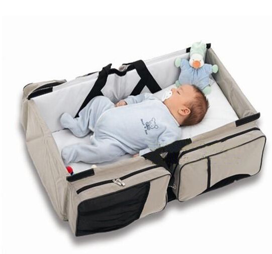 2020 2 In 1baby Portable Nursery Bag With Isothermal Bag Infant Baby Travel Foldable Bed Large