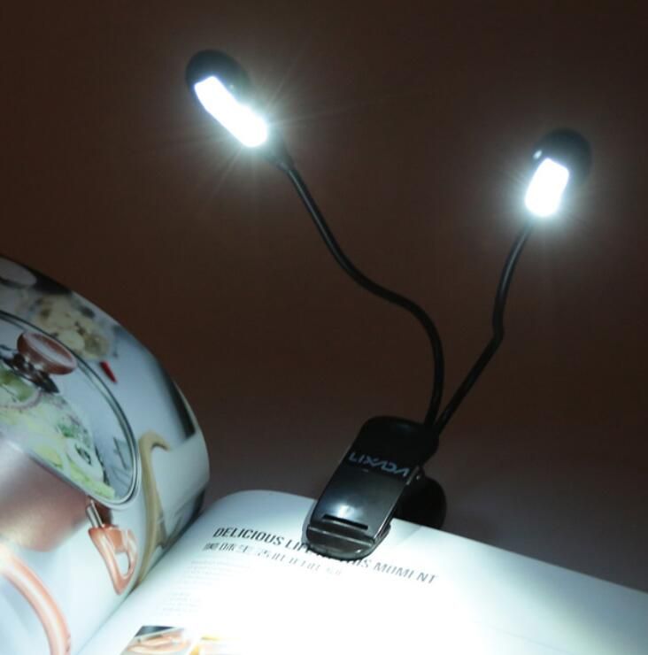 8 Led Book Reading Table Lamp Super Bright Dual Flexible Double 8 Led Book Reading Table Lamp Super Bright Dual Flexible Double Goosenecks Clip On Arm Study Desk Light Lights