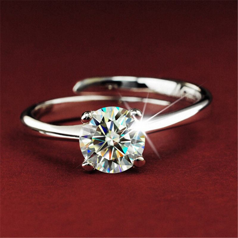 Wholesale Fashion Silver Color Cz Crystal Wedding Rings For Women