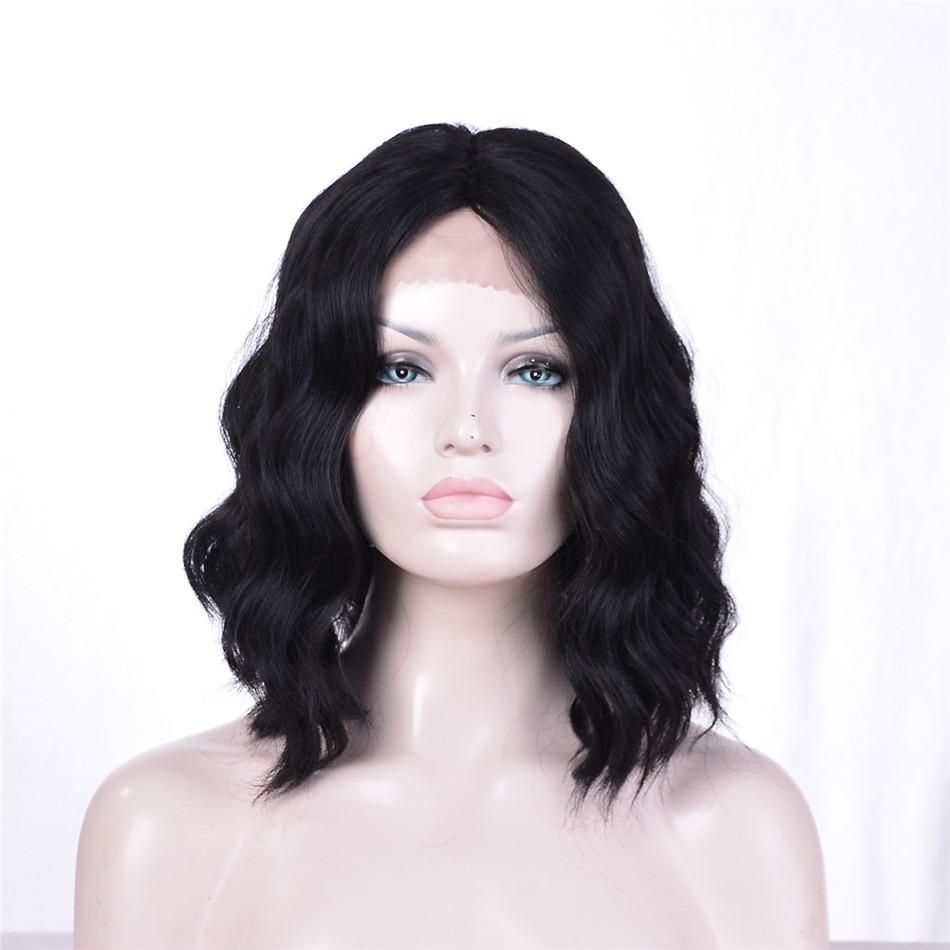 African American Fashion Wigs Lace Front Wigs Black 1 Curls Hair