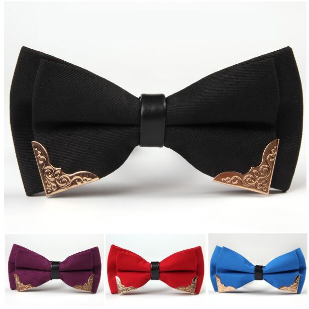 Metal Bow Ties Korean Silk Adjust The Buckle Men'S Bowknot 18 Solid ...