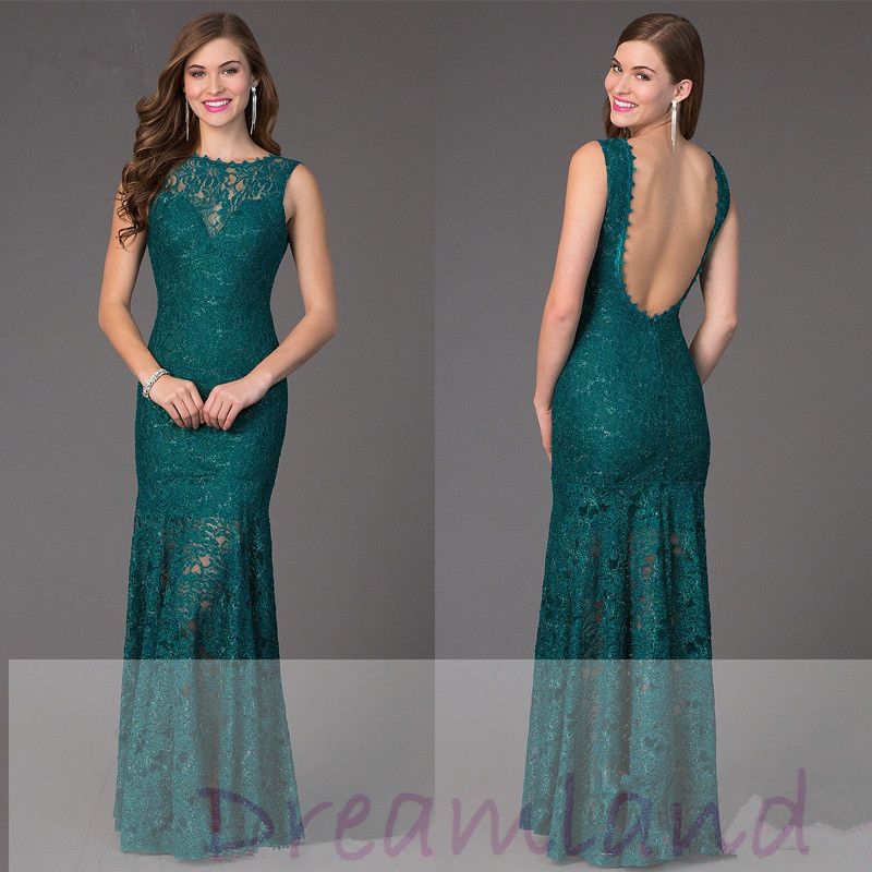 Green Lace Prom Dress