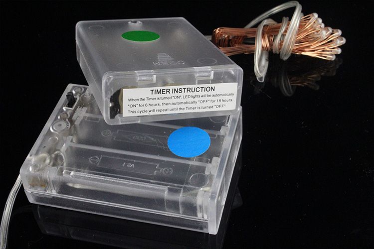 New Timer Battery Operated Led Lights 2M 20leds Copper Wire Led Lights Automatically ON For 6