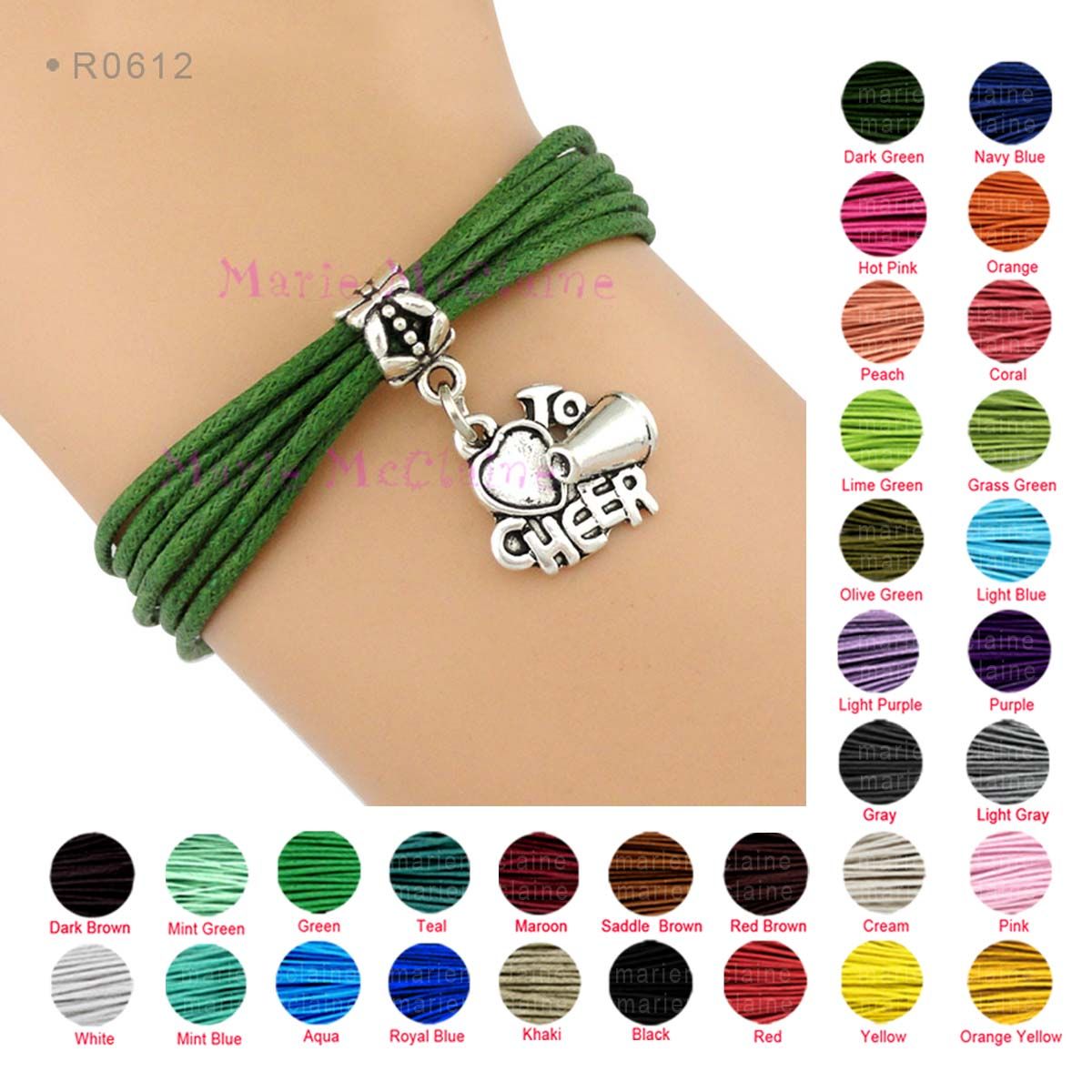 Cheer Cheerleading Cheerleader Charm Bracelets Megaphone Pendants