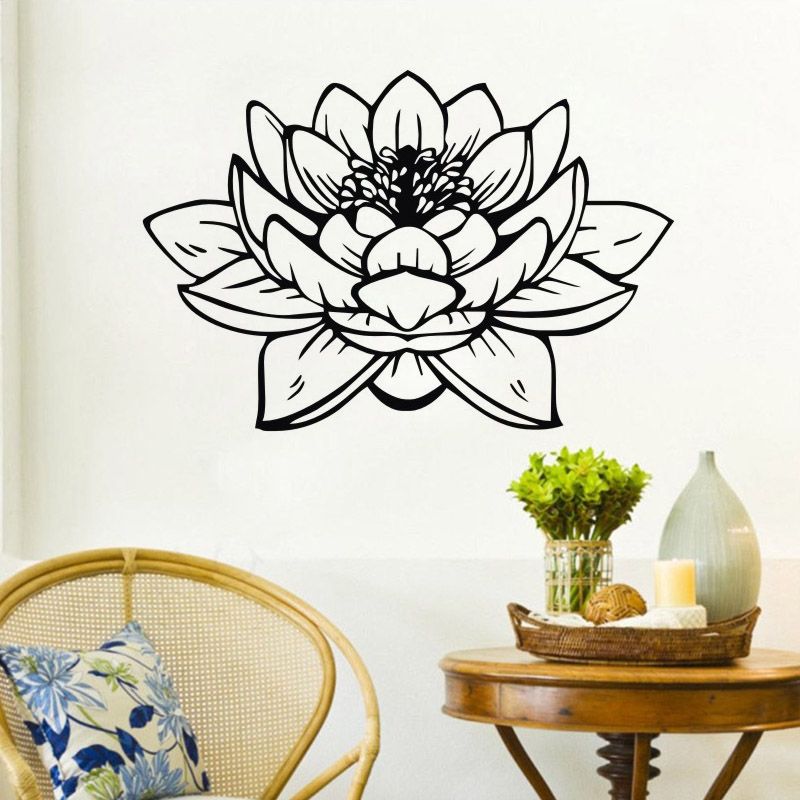 Grosshandel Buddha Lotus Wandaufkleber Badezimmer Wasserdicht Vinyl