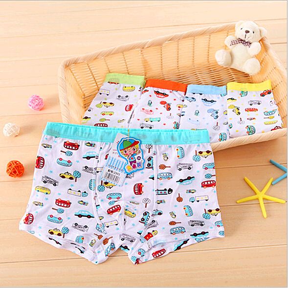 2018 Cute Boys Underwear Kids Boxer Modal Panties Cars Pattern Baby Boy
