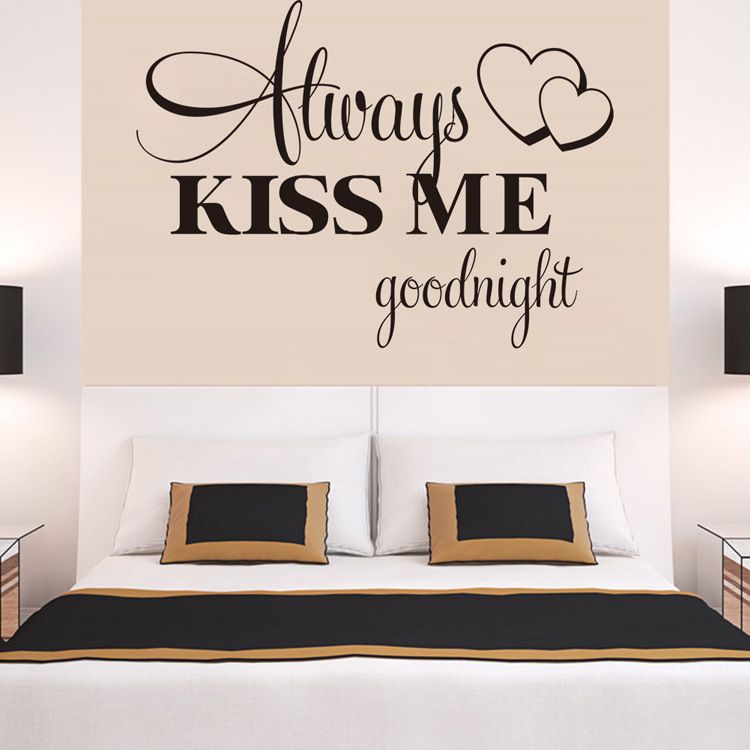 Romantic Bedroom Wall Decals hot sale always kiss me goodnight loving quote wall decal romantic Romantic Bedroom Wall Decals hot sale always kiss me goodnight loving quote wall decal romantic