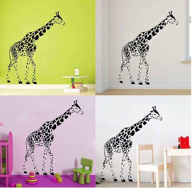 Giraffe Wall Stickers Jungle Animals Decals For Kids Bedroom