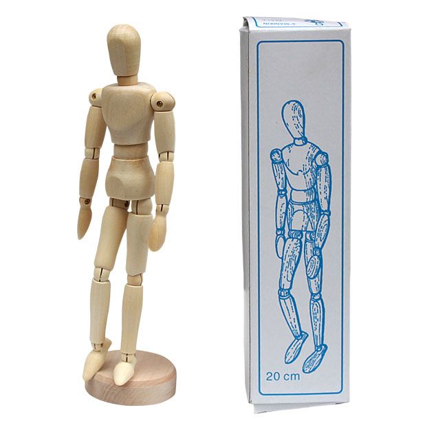 2019 8 Inch DIY Funny Wood Doll Puppet Painting Model Wooden Male