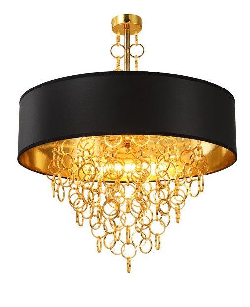 Modern Chandeliers With Black Drum Shade Pendant Light Gold Rings Modern Chandeliers With Black Drum Shade Pendant Light Gold Rings Drops In Round Ceiling Fixture Llfa Semi Flush Lights Contemporary