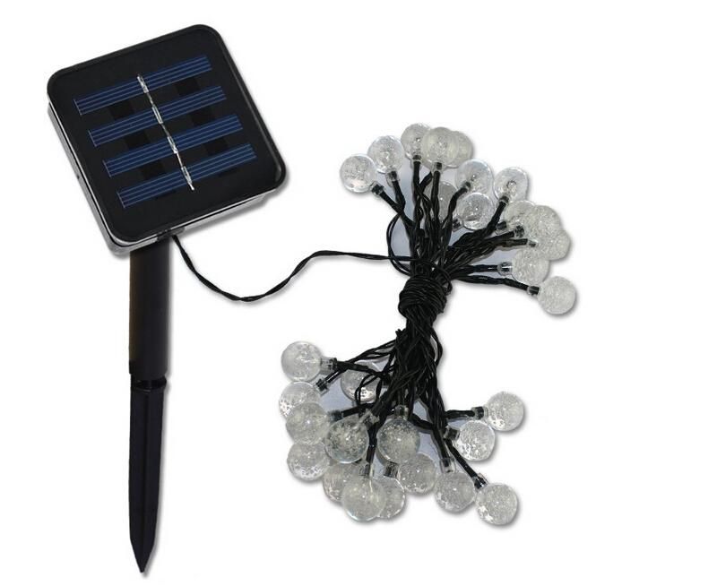 Super Bright Solar Outdoor String Lights 20ft 30 Led Colorful Super Bright Solar Outdoor String Lights 20ft 30 Led Colorful Crystal Ball Globe Fairy For Garden Fence Decoration Waterproof Light Bulb