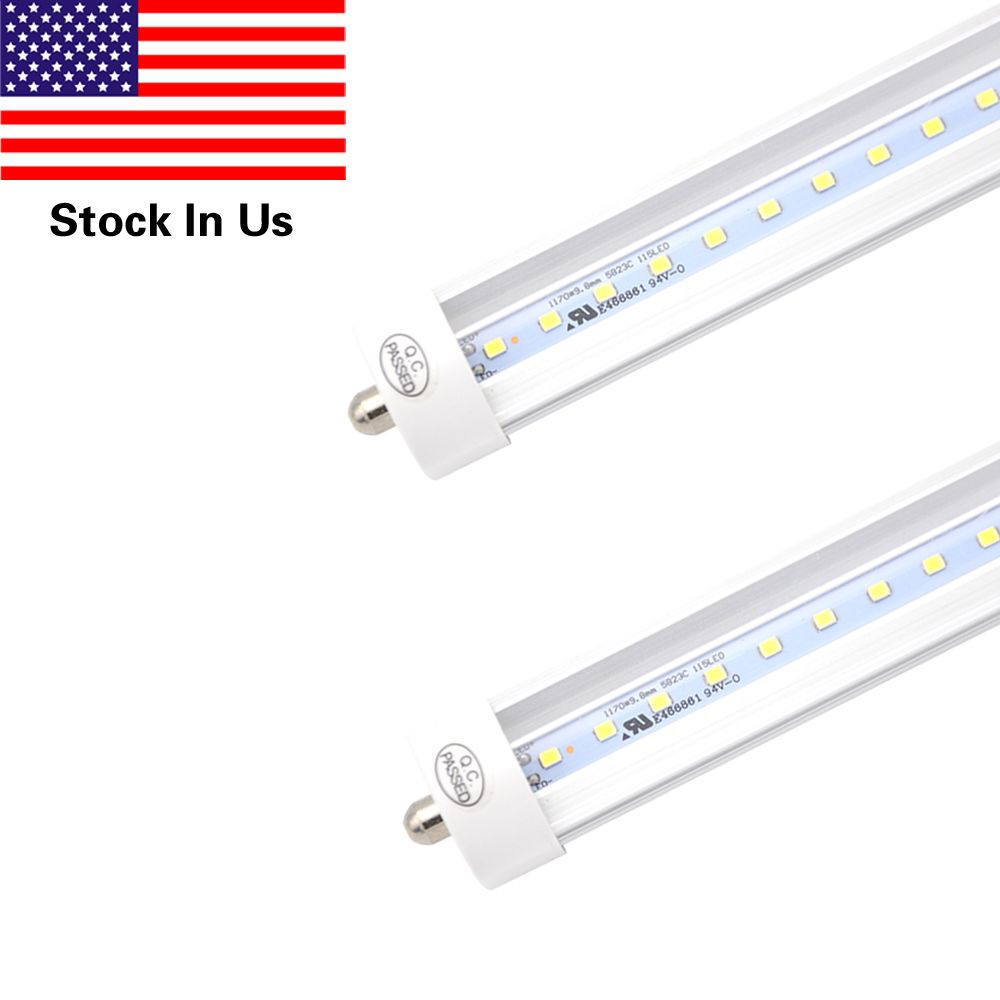 Single Pin FA8 Base 8FT LED Light Tube Work Without Ballast Clear Cover 45W,Shop Lights T8 Dual Ended Power,Cold White 6000K Led Tube Light Bulbs Led Tube ...