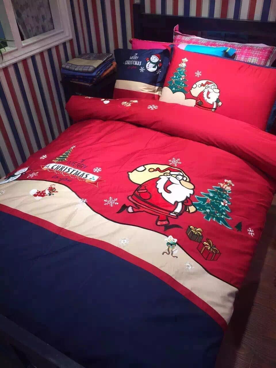 christmas santa claus snowman bedding bed linen set embroidered 3 christmas santa claus snowman bedding bed linen set embroidered 3