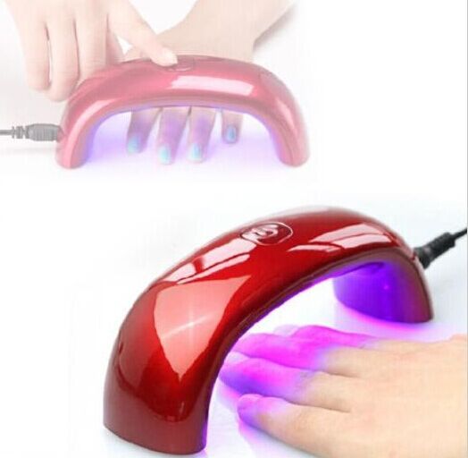 compre secadores de unas 9w led mini lampara portatil de curado rainbow forma de maquina para uv gel nail polish dhl directo de fabrica a 4 16 del