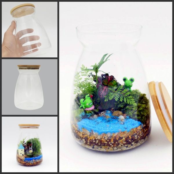 2017 Freedhl 4.3 Inch Glass Tabletop Vase Terrarium Micro FreeDHL 4.3 inch Glass Tabletop Vase Terrarium Micro Landscape Office Desk Decor Flower Pots Vase Terrarium - 2017 Freedhl 4.3 Inch Glass Tabletop Vase Terrarium Micro