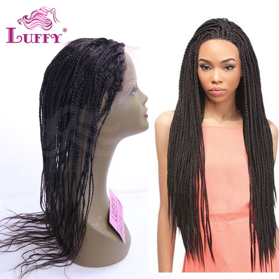 Micro Braiding Human Hair Lace Wigs Hot Selling Natural Black 1b