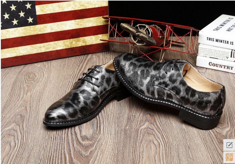 Leopard Print Fashion Dress Shoes For Men Pointed Toe Leopard Print Fashion Dress Shoes For Men Pointed Toe