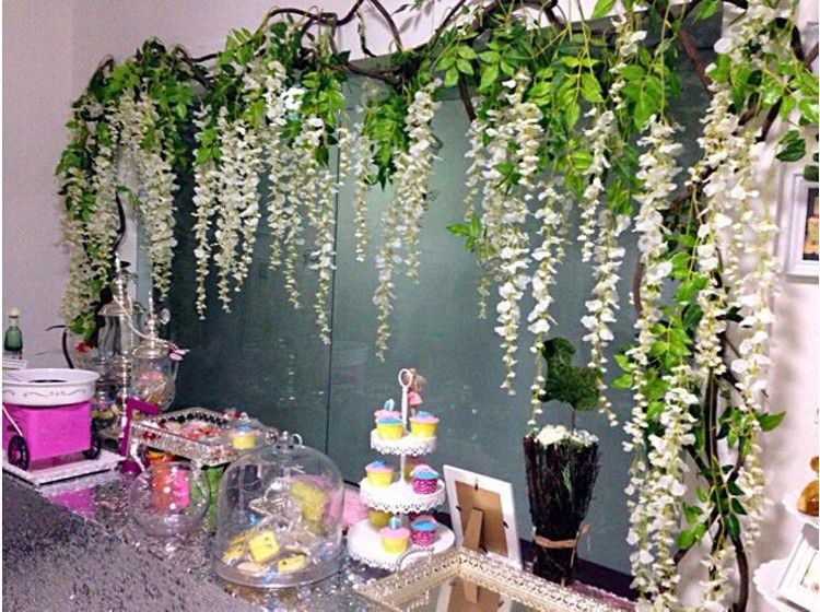 Best Quality Wisteria Wedding Decor 110cm 75cm Artificial Decorative