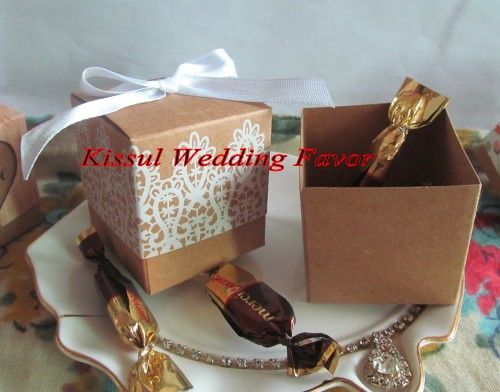2016 Creative Wedding Gift Box Of Rustic And Lace Kraft Favor Box