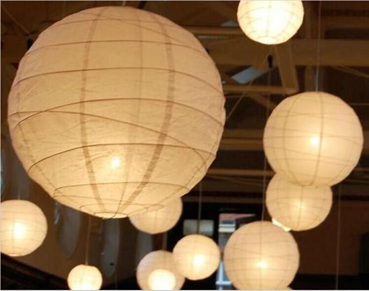2015 New White Chinese Paper Lanterns With Led Lights Beautiful