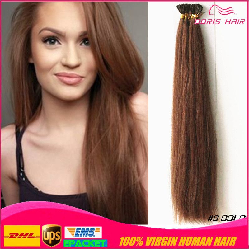 100 Strands Set Brazilian Remy Human Hair Extensions Keratin Hair Stick ...