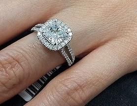 2018 Authentic 4 27 Ct Cushion Cut Halo U Setting Diamond