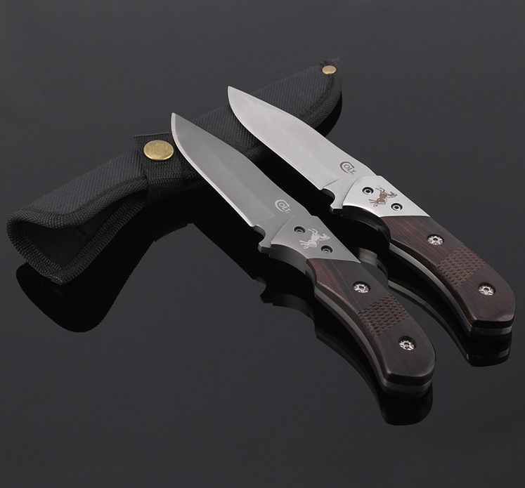 201510 COLT Straight Knife 8CR13Mov Blade 58HRC Ebony Handle Camping