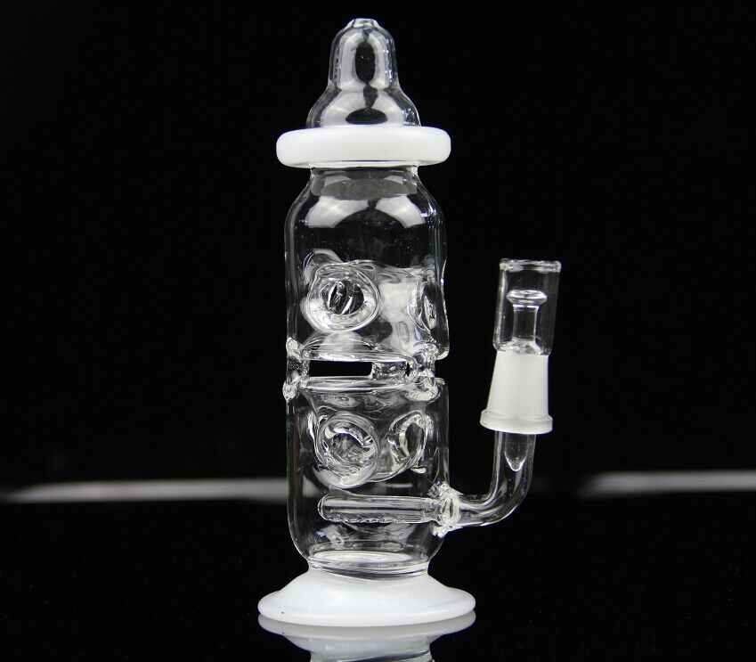 2021 New Fab Egg Baby Bottle Oil Rigs Water Pipe Glass Bongs With Pinholes Diffusor With 14.5mm
