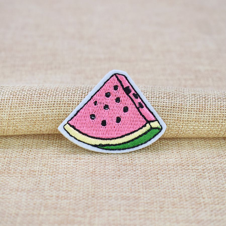 Light Blue Denim Watermelon Embroidery Patch