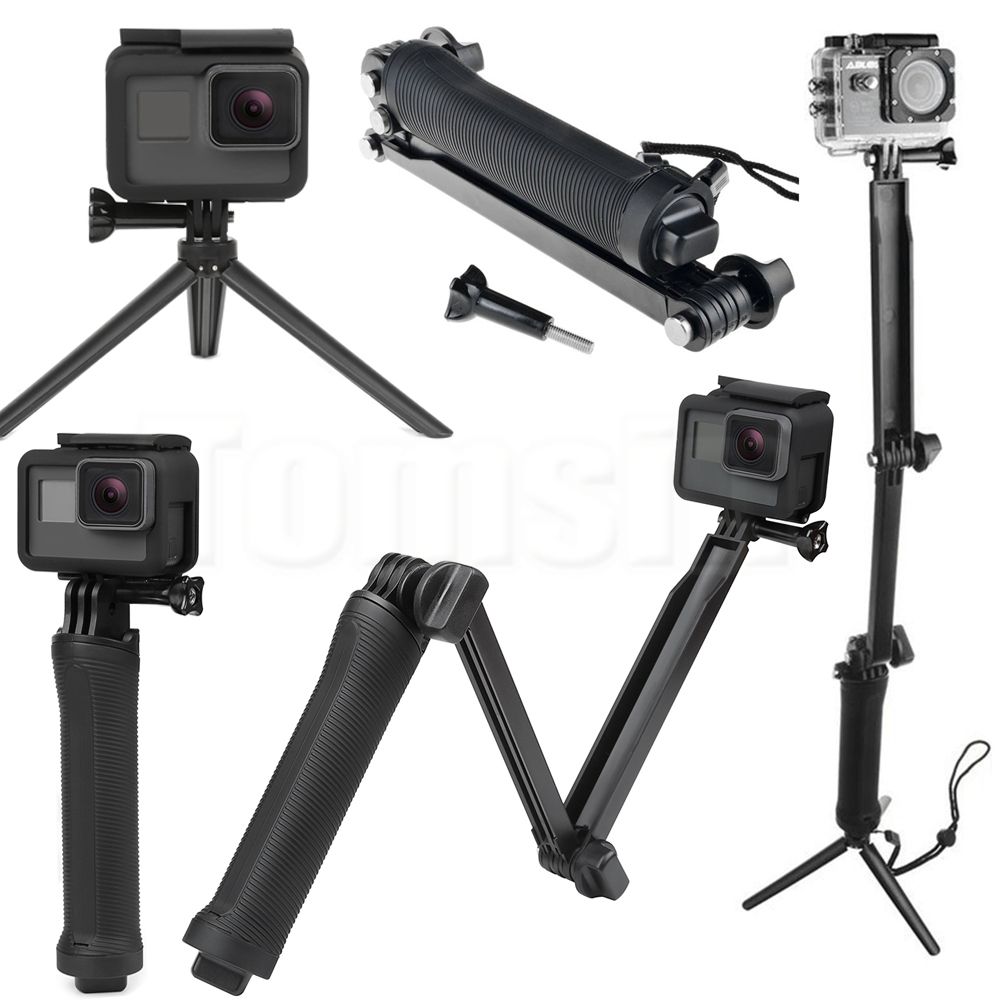 Sports Action Cam Tripod Extension Flexible Arm 3Way Grip Monopod