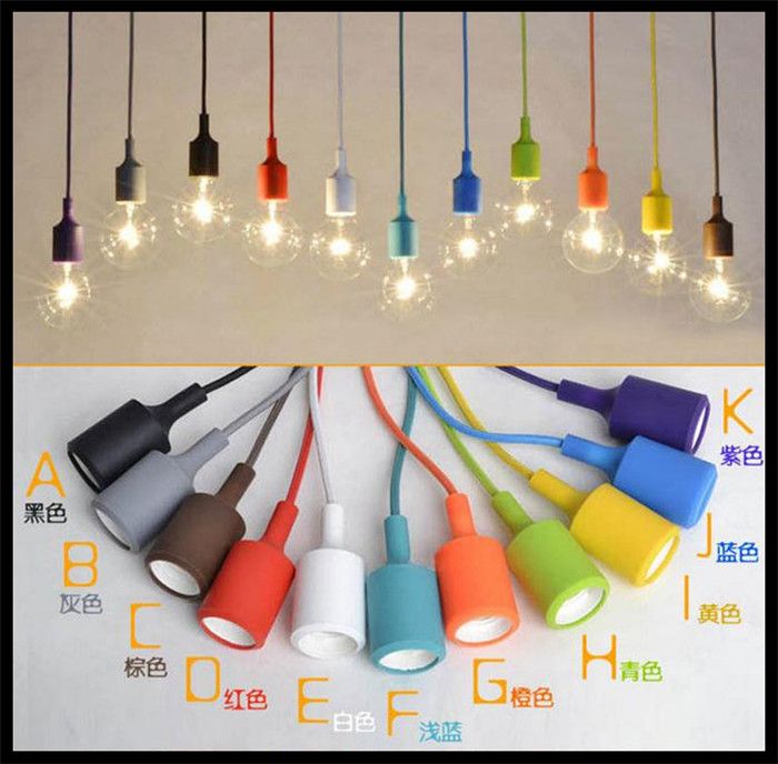 Whole Art Decor Silicone E27 Pendant Lamp Light Bulb Whole Art Decor Silicone E27 Pendant Lamp Light Bulb Holder Hanging Lighting Fixture Base Socket Silica Gel Retro Colorful Bulbs