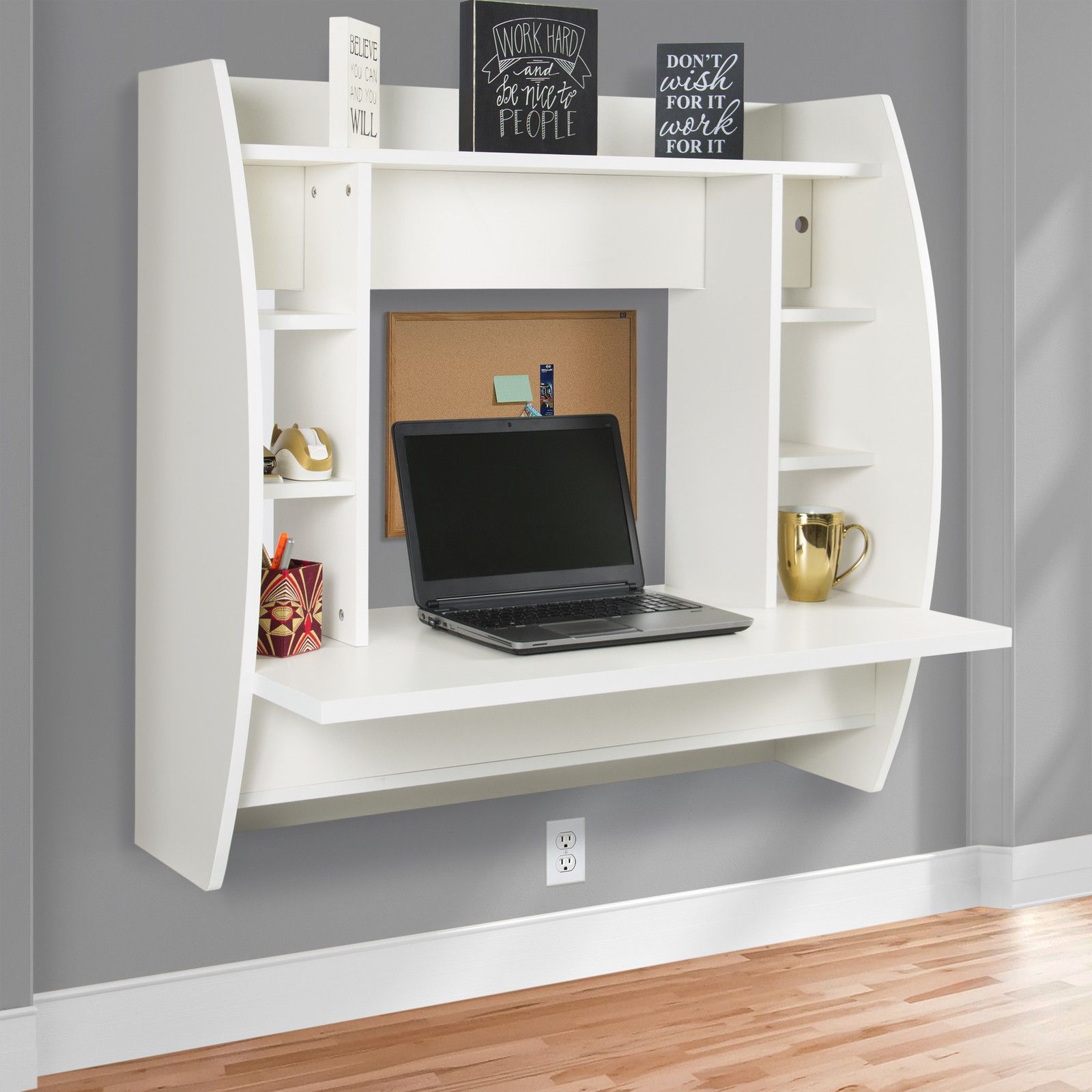 2018 Wall Mount Floating Computer Desk With Storage Shelves Home 2018 Wall Mount Floating Computer Desk With Storage Shelves Home Work Station White From Newlife2017dh 104 53 Dhgate Com