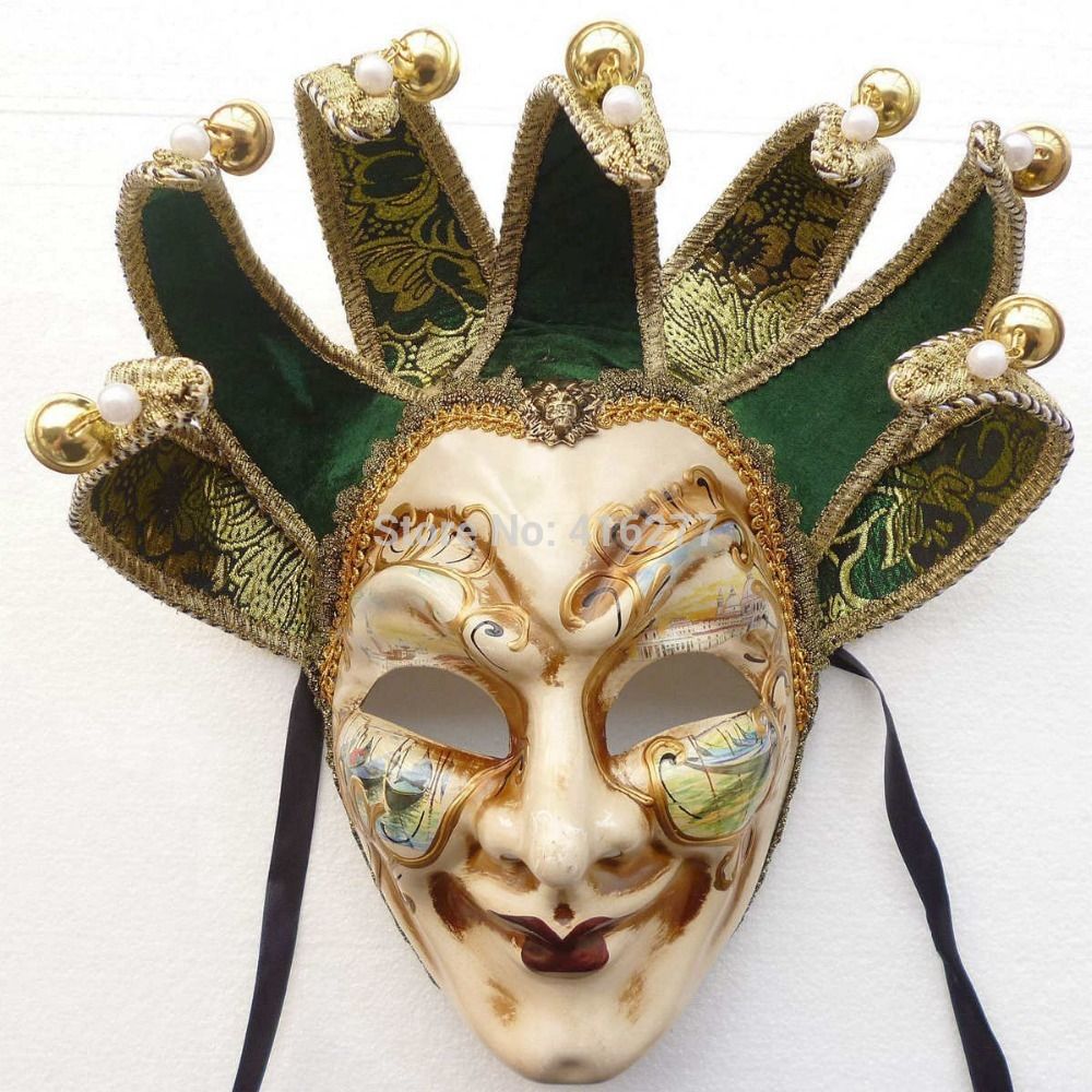 WholesaleResin Full Face Men Jester Joker Masquerade