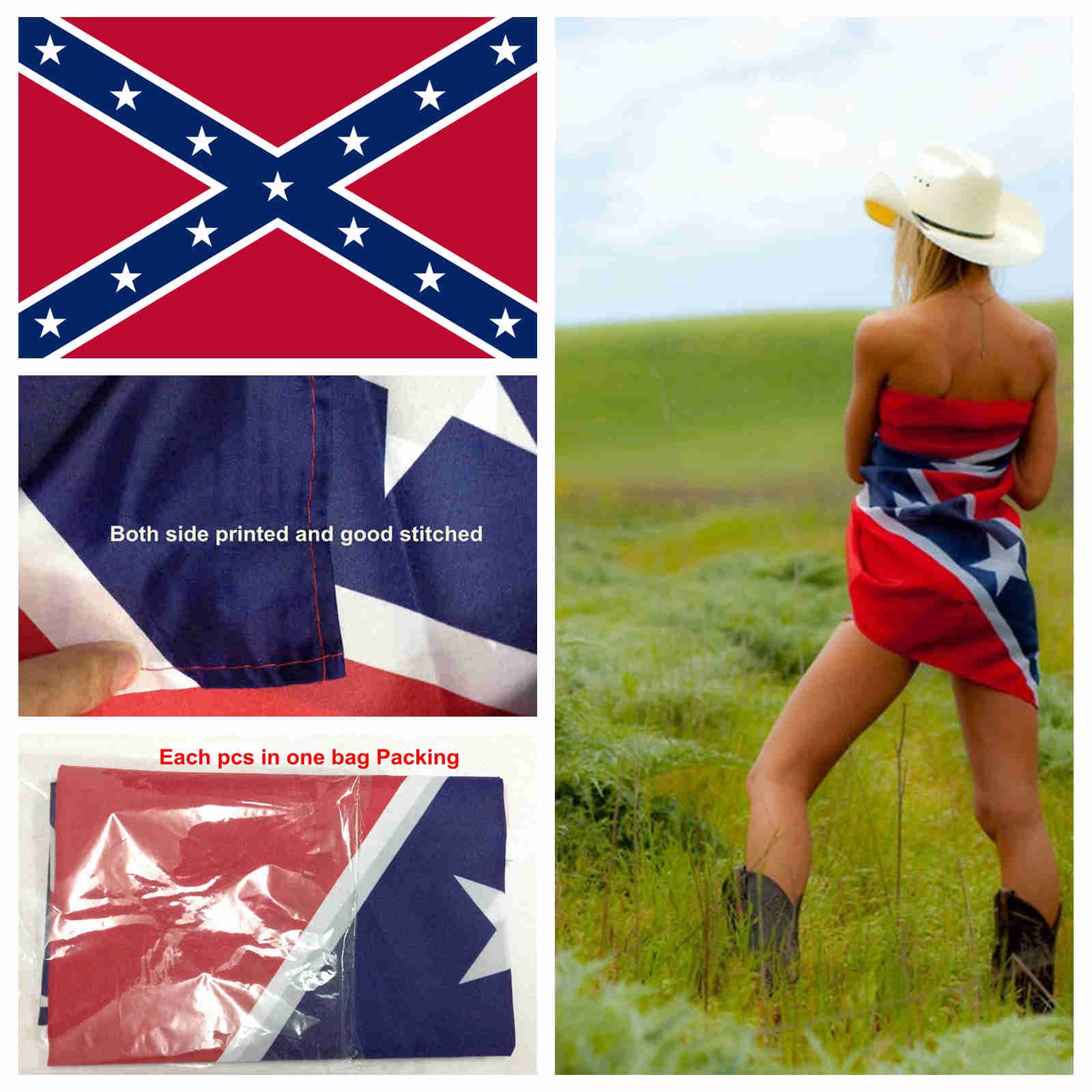 2018 high quality double side print 3x5ft american confederate flag