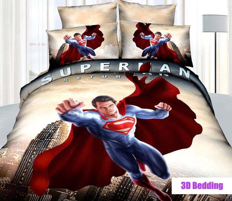 Hot Superman Bedding Sets For Full Queen Cotton Reversible Hot Superman Bedding Sets For Full Queen Cotton Reversible Quilt Duvet Cover Bed Sheet Bedclothes Comforter Set 4 High Quality China