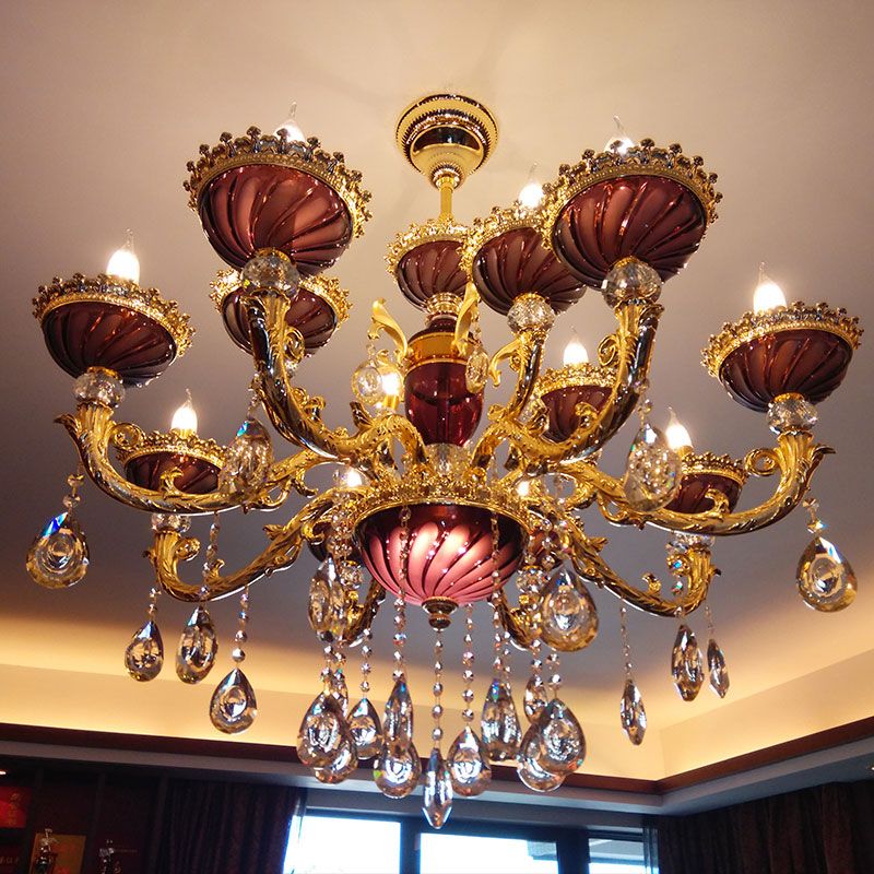 European Jade Crystal Chandelier Luxury Modern Zinc Alloy Hotel European Jade Crystal Chandelier Luxury Modern Zinc Alloy Hotel Pendant Lamp Duplex Building Stairs Living Room Restaurant Light Pendants Lights
