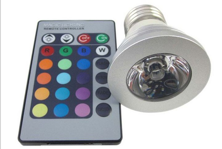 3W E27 Farbwechsel RGB LED Licht Lampe Birne 110 220V IR Fernbe Nung Without Memory High